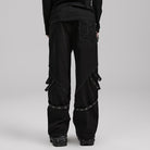 PUNK RAVE Men's Punk Mesh Splice Strappy Trousers