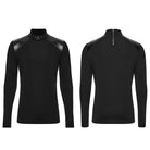 PUNK RAVE Men's Punk Metal Claw Mock Neck Patchwork Long Sleeve Top