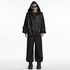 PUNK RAVE Men's Punk Minimalist Hooded Jacket
