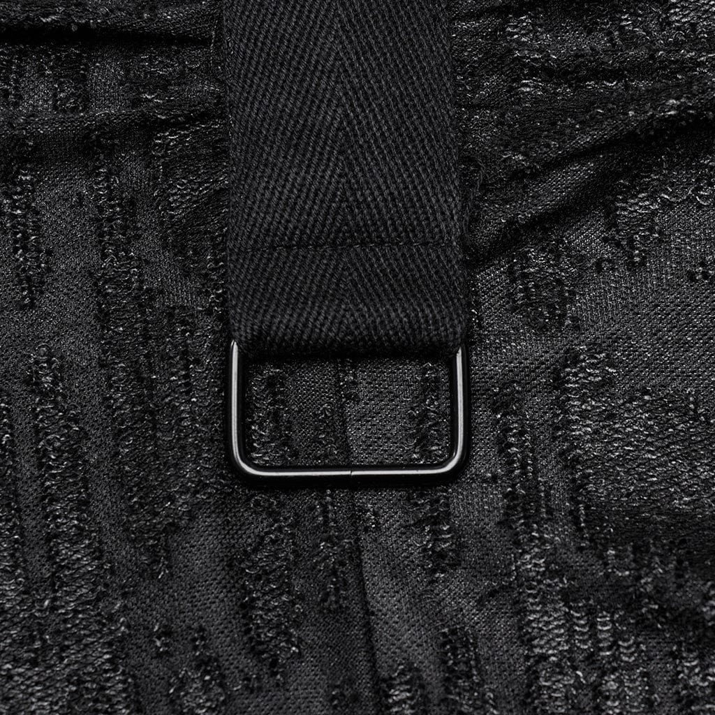 PUNK RAVE Men's Punk Pleated Long Coat with a Hood