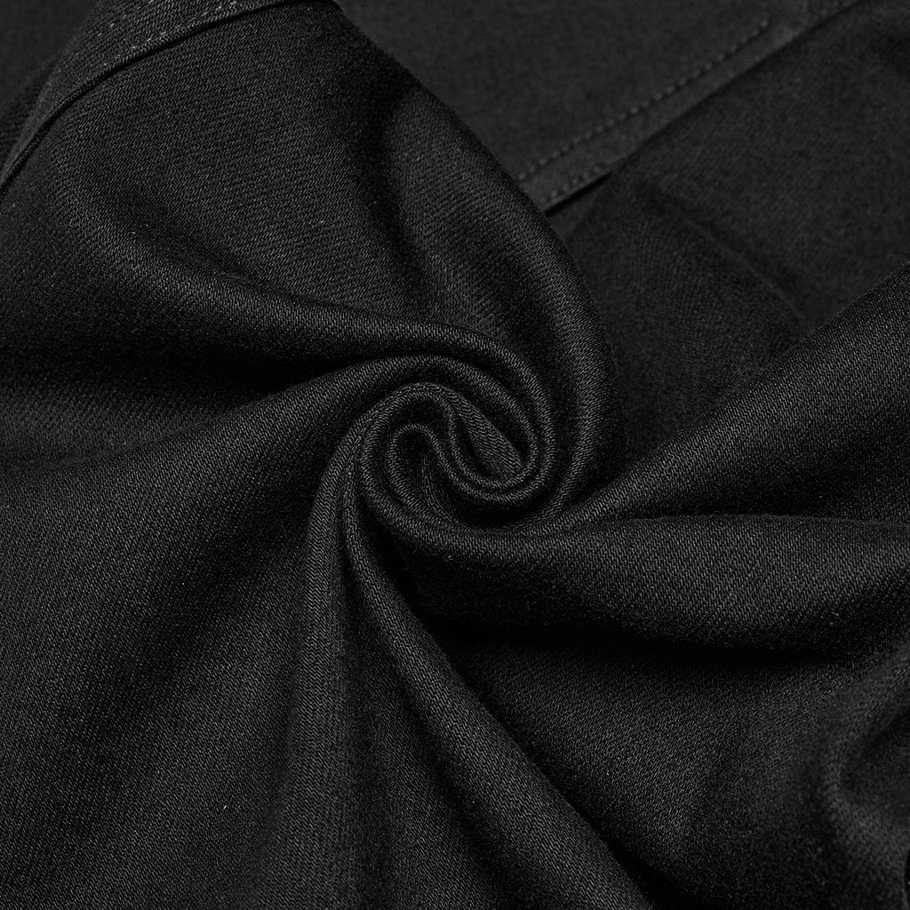 PUNK RAVE Men's Punk Pleated Mesh Splice Pants