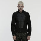 PUNK RAVE Men's Punk Pleated Stand Collar Jacket