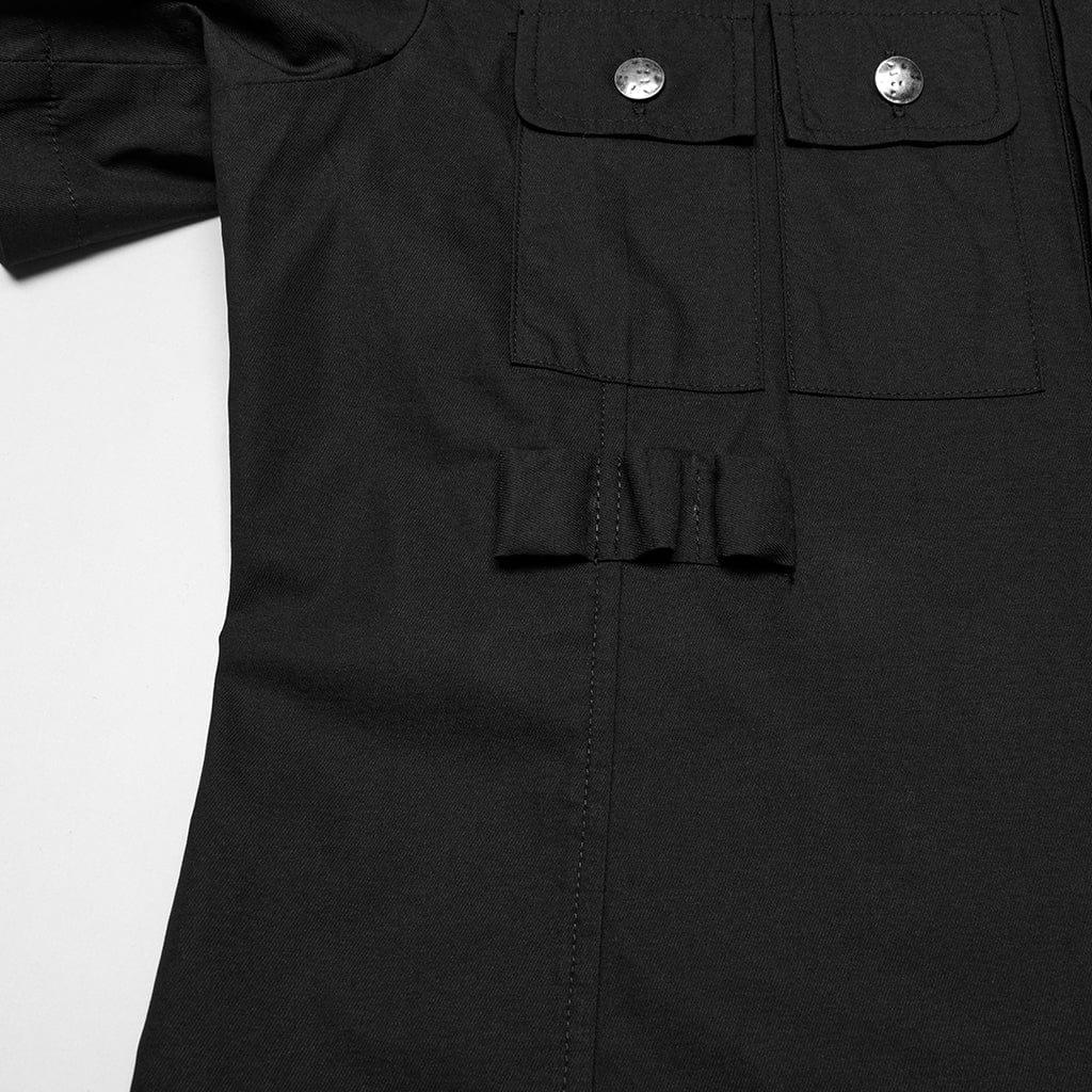 PUNK RAVE Men's Punk Pocket Eyelet Shirt