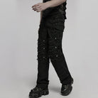 PUNK RAVE Men's Punk Ripped Straight Pants