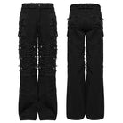 PUNK RAVE Men's Punk Ripped Straight Pants