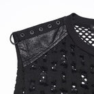 PUNK RAVE Men's Punk Rivet Ripped Mesh Tank Top