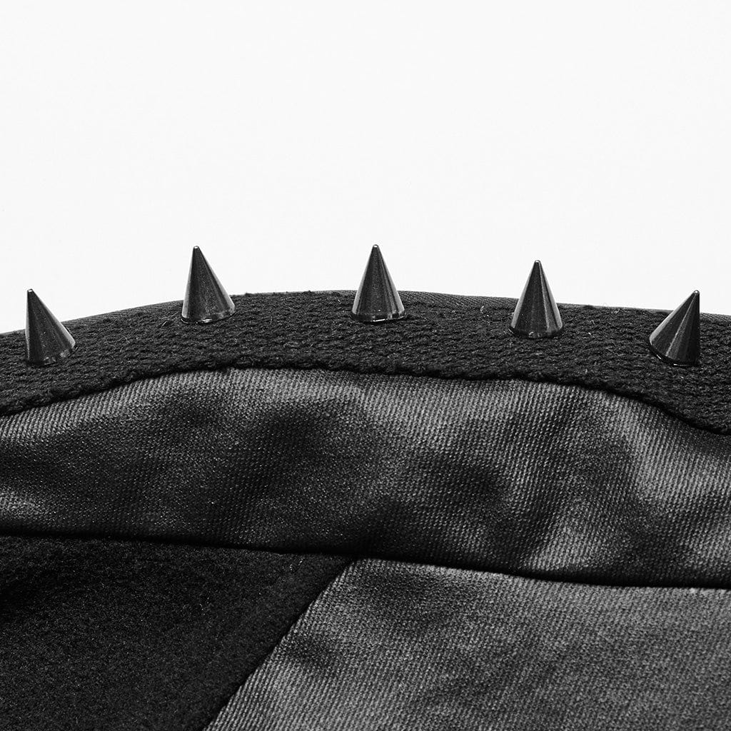 PUNK RAVE Men's Punk Rivets Buckle-up Eyelets Cape