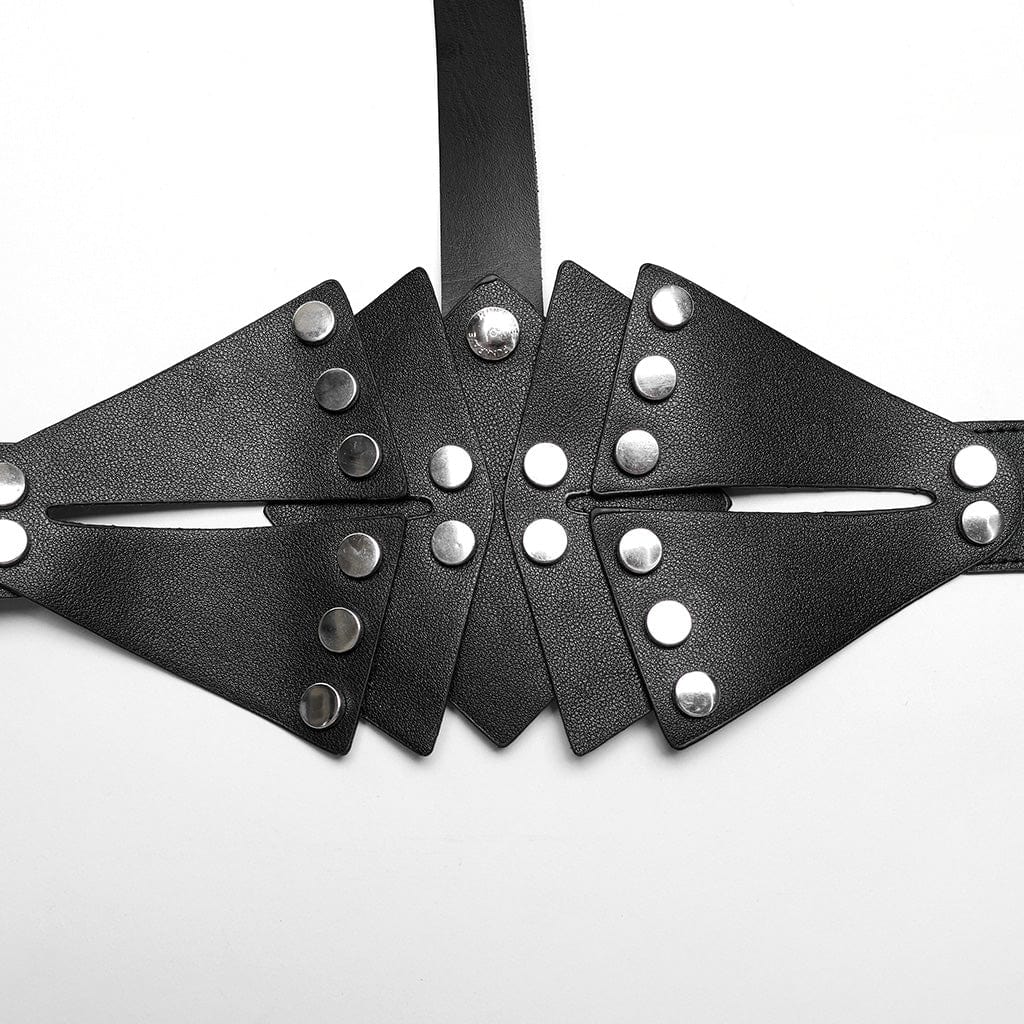 PUNK RAVE Men's Punk Rivets Faux Leather Harness