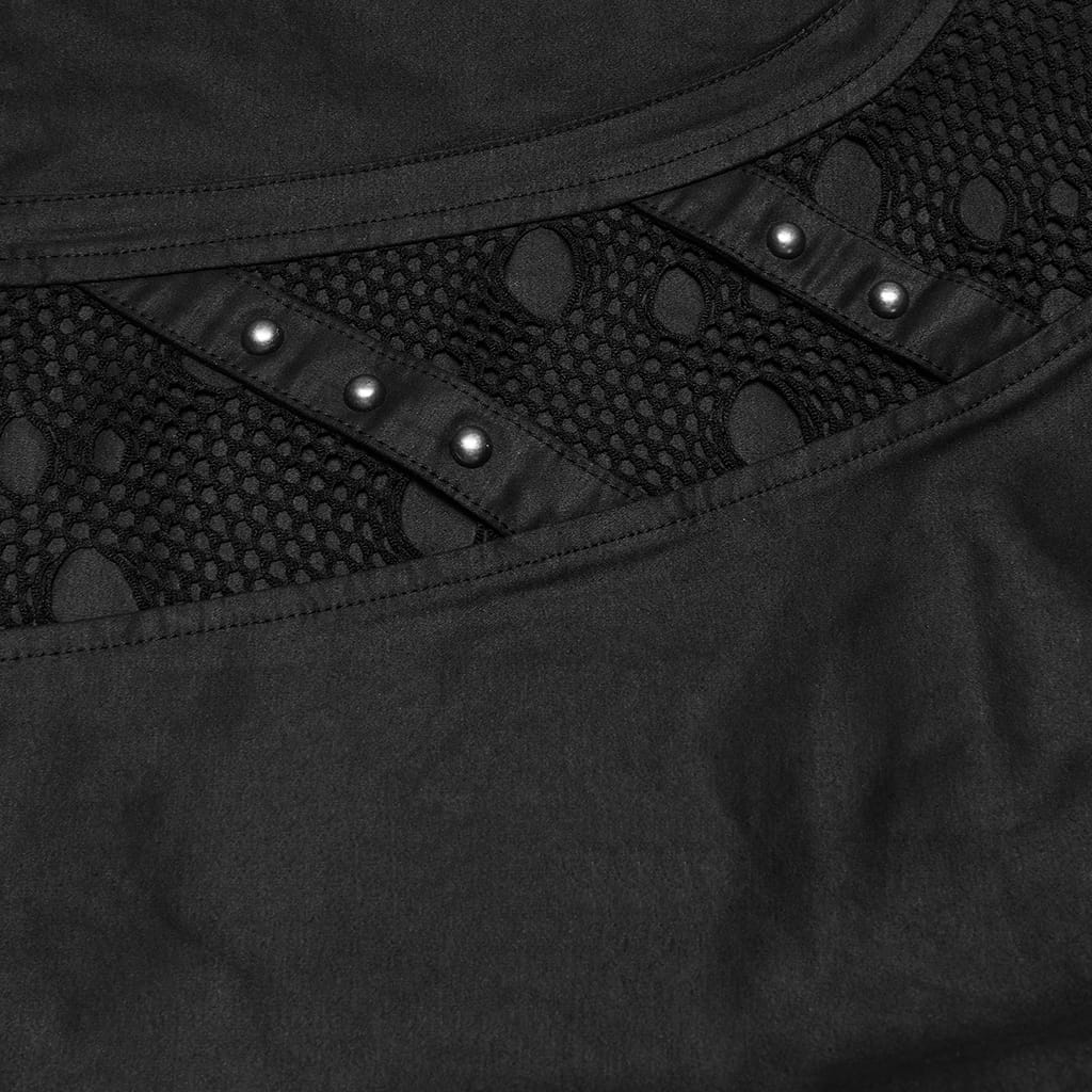 PUNK RAVE Men's Punk Rivets Minimalist Shorts