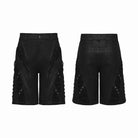 PUNK RAVE Men's Punk Rivets Minimalist Shorts