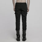 PUNK RAVE Men's Punk Skull Buckle Pants