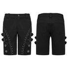 PUNK RAVE Men's Punk Skull Buckle Shorts