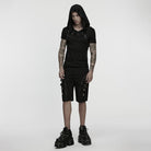 PUNK RAVE Men's Punk Skull Buckle Shorts