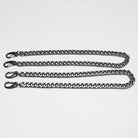 PUNK RAVE Men's Punk Skull Buckle-up Faux Leather Harness with Detachable Chains
