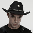 PUNK RAVE Men's Punk Skull Eyelet Hat