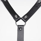 PUNK RAVE Men's Punk Skull Faux Leather Harness with Arm Guard