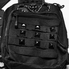 PUNK RAVE Men's Punk Skull Rivets Chained Crossbody Bag Black