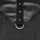 PUNK RAVE Men's Punk Snake Pattern Studded Turn-down Collar Long Sleeve Shirt
