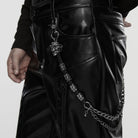 PUNK RAVE Men's Punk Snake&Skull Layered Pant Chain