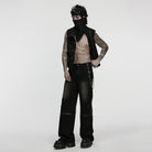 PUNK RAVE Men's Punk Spider Barbed Chain Keychain