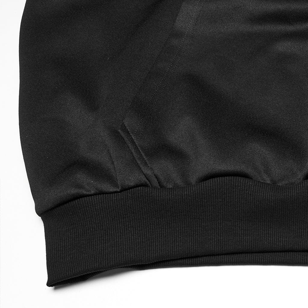 PUNK RAVE Men's Punk Stand Collar Armour Patched Hoodies