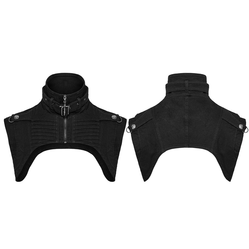PUNK RAVE Men's Punk Stand Collar Studded Cape