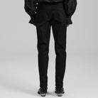 PUNK RAVE Men's Punk Straps Slim Fitted Straight Leg Jeans