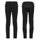 PUNK RAVE Men's Punk Straps Slim Fitted Straight Leg Jeans