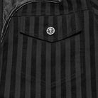 PUNK RAVE Men's Punk Striped Collared Patchwork Long Sleeve Shirt