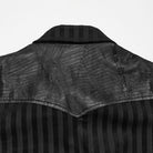 PUNK RAVE Men's Punk Striped Collared Patchwork Long Sleeve Shirt