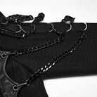 PUNK RAVE Men's Punk Studded Chain Lapel Long Jacket