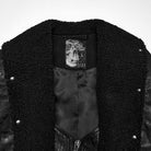 PUNK RAVE Men's Punk Studded Chain Lapel Long Jacket