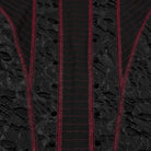 PUNK RAVE Men's Punk Studded Distressed Mock Neck Long Sleeve Top Black-Red