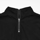 PUNK RAVE Men's Punk Studded Distressed Mock Neck Long Sleeve Top Black-Red