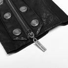 PUNK RAVE Men's Punk Studded Faux Leather Zipper Jacket Black