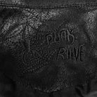 PUNK RAVE Men's Punk Studded Faux Leather Zipper Jacket Black