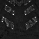 PUNK RAVE Men's Punk Studded Mock Neck Long Sleeve Top