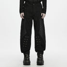 PUNK RAVE Men's Punk Studded Quilted Patchwork Pants