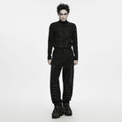 PUNK RAVE Men's Punk Studded Quilted Patchwork Pants