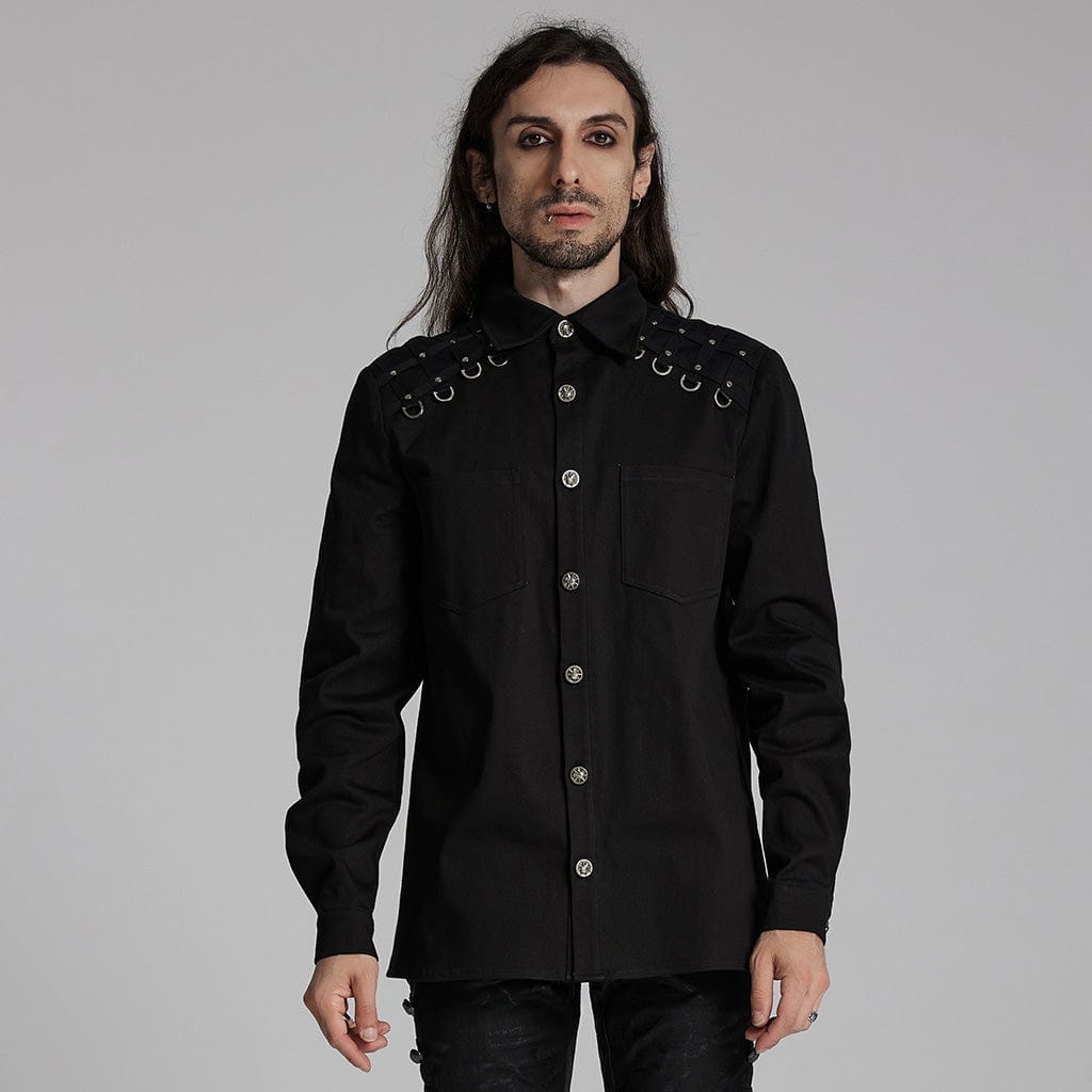 PUNK RAVE Men's Punk Studs Shirt