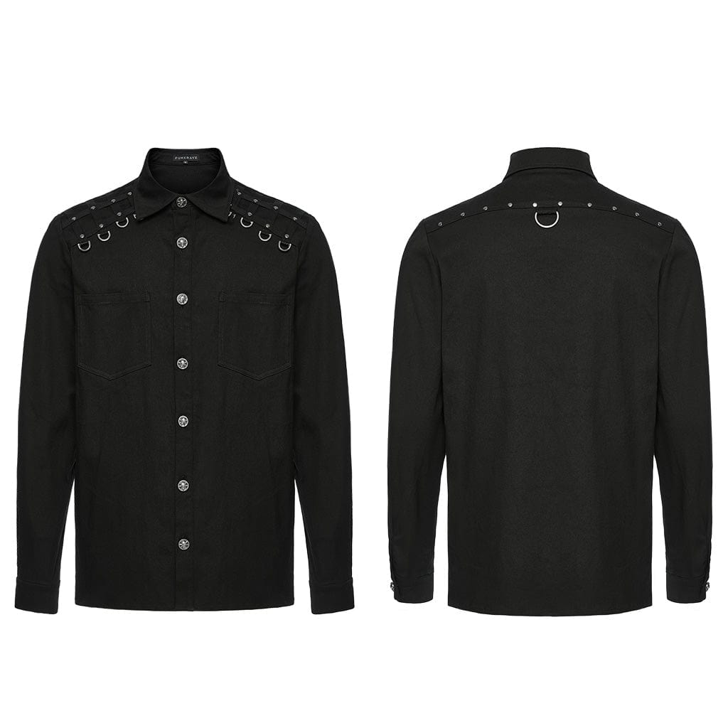 PUNK RAVE Men's Punk Studs Shirt