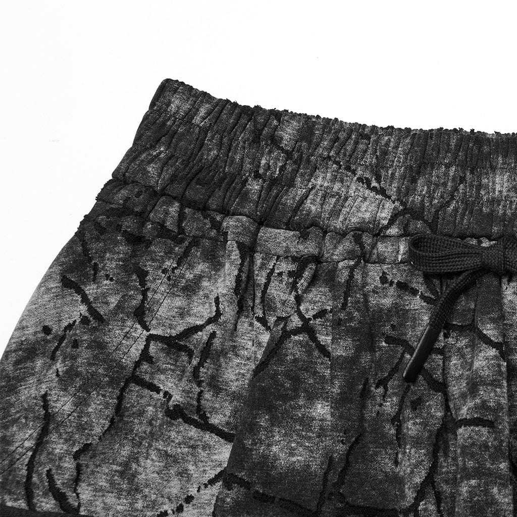PUNK RAVE Men's Punk Tie-dyed Sagging Pants with Staps