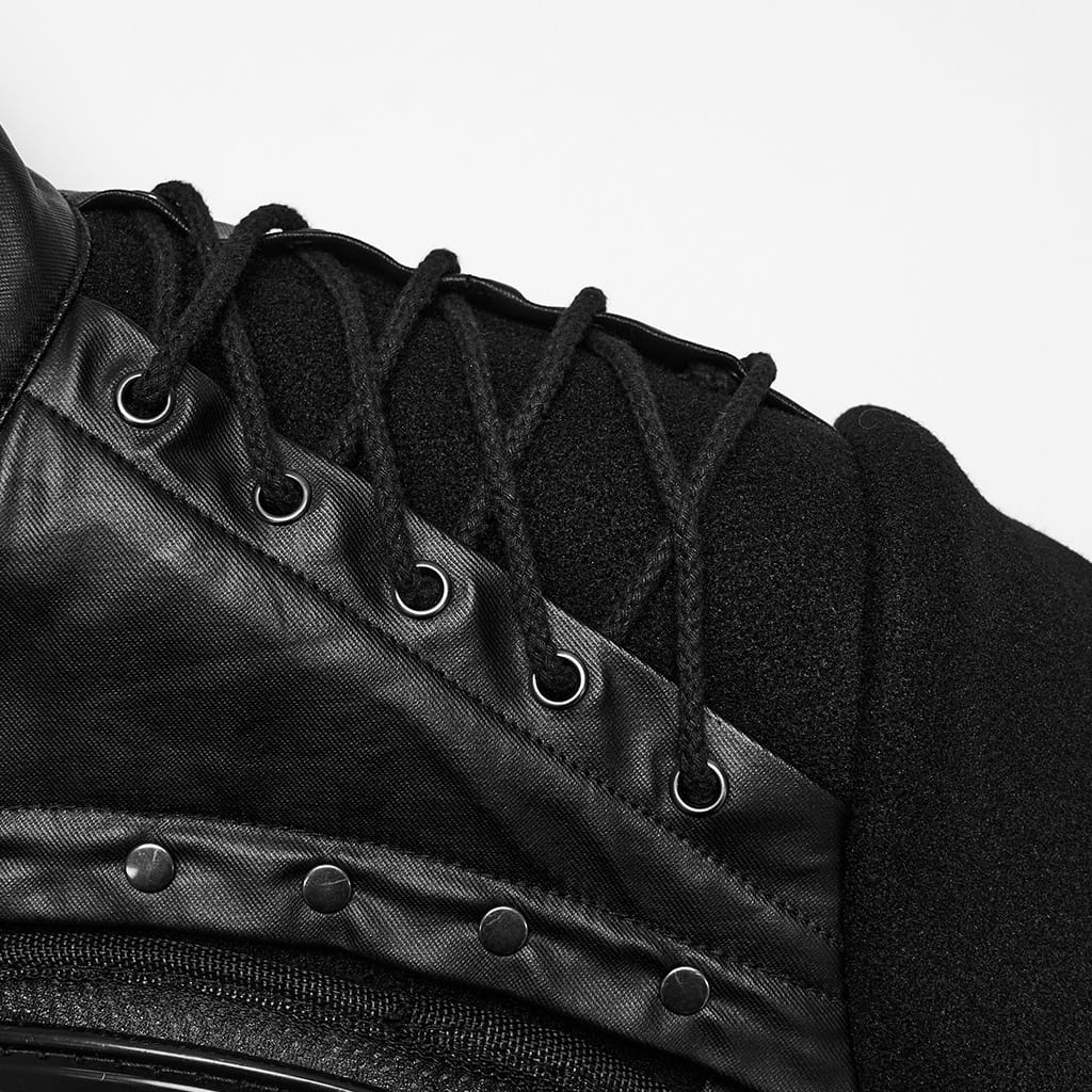PUNK RAVE Men's Techwear Big Pocket Front Zipper Stand Collar Jacket