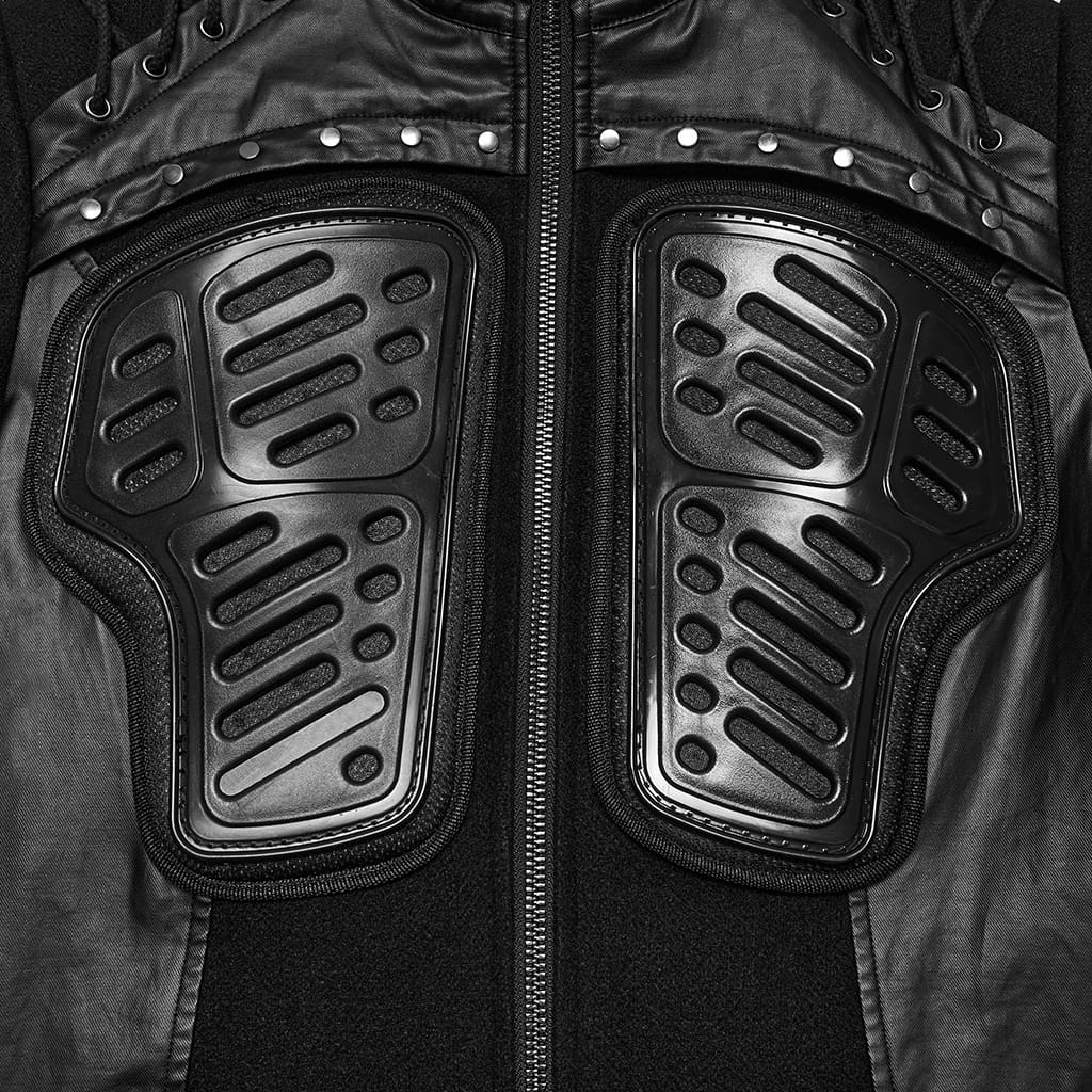 PUNK RAVE Men's Techwear Big Pocket Front Zipper Stand Collar Jacket