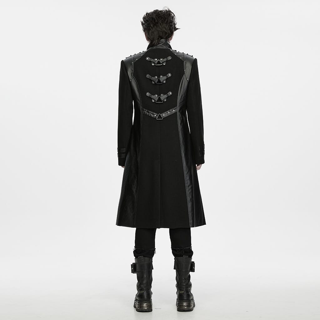 PUNK RAVE Men's Techwear Big Pocket Front Zipper Stand Collar Jacket