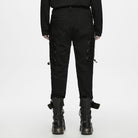 PUNK RAVE Men's Techwear Mesh Splice Buckle Strap Trousers
