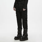 PUNK RAVE Men's Techwear Mesh Splice Buckle Strap Trousers