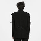 PUNK RAVE Men's Techwear Multi Pockets Studded Stand Collar Vest