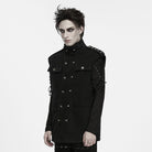 PUNK RAVE Men's Techwear Multi Pockets Studded Stand Collar Vest