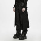 PUNK RAVE Men's Techwear Studded Chain Lace-up Skirt